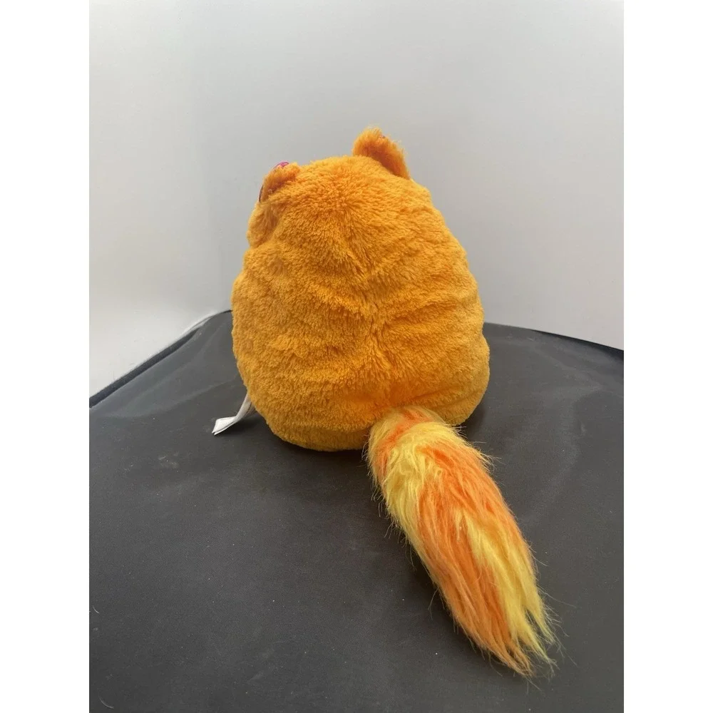Misfittens Plush Tabby Cat w/ Tie Orange & Pink Soft Fluffy 9